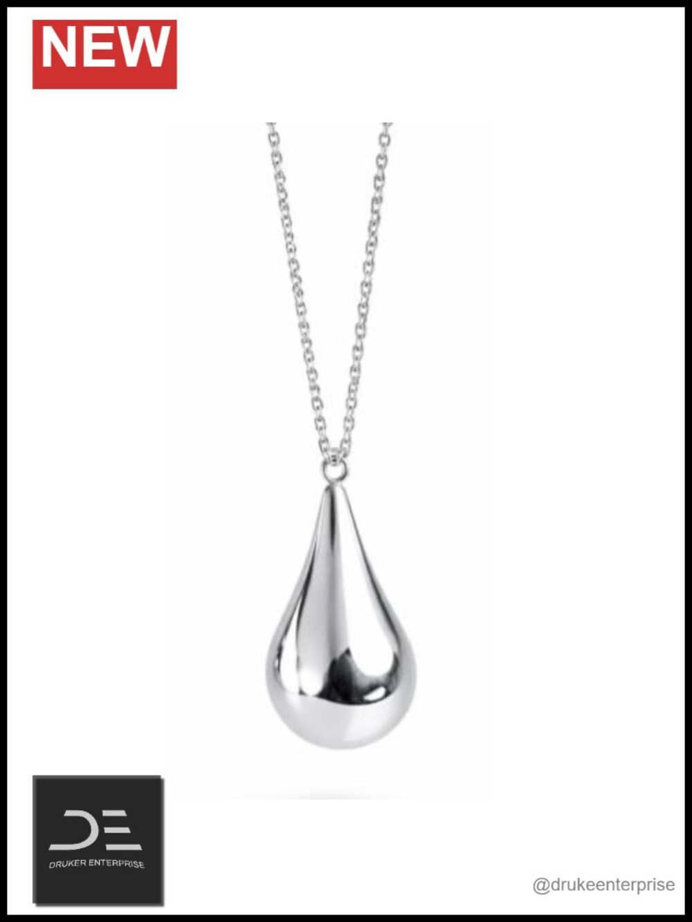 925 Sterling Silver Teardrop Ashes Necklace, Memorial Cremation Jewelry,